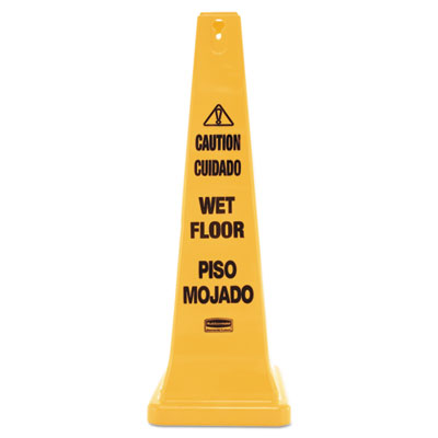 Multilingual Wet Floor Safety Cone - Safety Signs, Labels & Tags